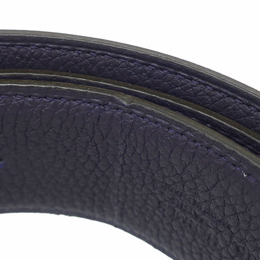 エルメス HERMES コンスタンスH #85 ブラック×ブルーインディゴ ボックスカーフ トゴ #85 ベルト マットシルバー金具 Hバックル リバーシブル