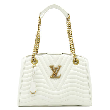 ルイヴィトン LOUIS VUITTON ニューウェーブ チェーントート M51978 スノー カーフ ショルダーバッグ ゴールド金具 白 ショルダー
