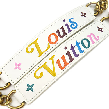 ルイヴィトン LOUIS VUITTON ニューウェーブ チェーントート M51978 スノー カーフ ショルダーバッグ ゴールド金具 白 ショルダー