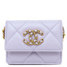 シャネル CHANEL CHANEL19 フラップ コインパース AP1787 ラベンダー ラムスキン チェーンウォレット マットゴールド金具