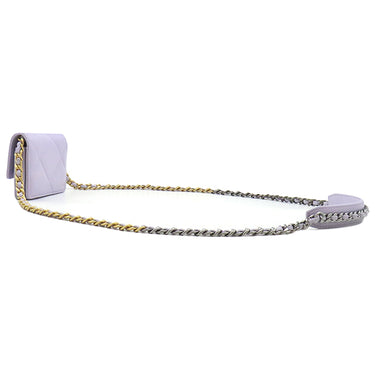 シャネル CHANEL CHANEL19 フラップ コインパース AP1787 ラベンダー ラムスキン チェーンウォレット マットゴールド金具