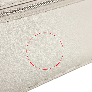 エルメス HERMES ベアンスフレ ベトン アリゲーターマット 長財布 シルバー金具 オフホワイト 二つ折り財布 クロコ