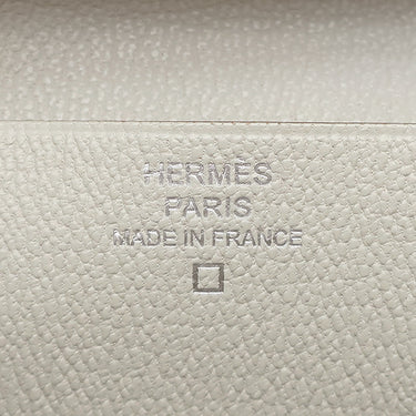 エルメス HERMES ベアンスフレ ベトン アリゲーターマット 長財布 シルバー金具 オフホワイト 二つ折り財布 クロコ