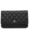 シャネル CHANEL マトラッセ チェーンショルダー A33814 ブラック キャビアスキン チェーンウォレット ゴールド金具 黒