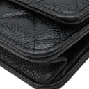 シャネル CHANEL マトラッセ チェーンショルダー A33814 ブラック キャビアスキン チェーンウォレット ゴールド金具 黒
