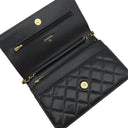 シャネル CHANEL マトラッセ チェーンショルダー A33814 ブラック キャビアスキン チェーンウォレット ゴールド金具 黒
