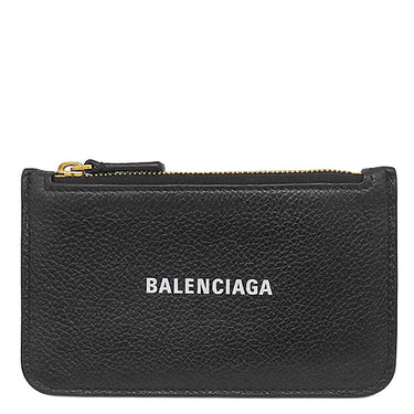 バレンシアガ BALENCIAGA Cash ロング コイン＆カード ホルダー 594214 ブラック レザー コインケース ゴールド金具 黒 ロゴ フラグメントケース