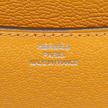 エルメス HERMES コンスタンス3 ミニ ヴェルソ ムタード×ローズアザレ シェーブル ショルダーバッグ シルバー金具 バイカラー