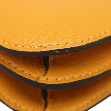 エルメス HERMES コンスタンス3 ミニ ヴェルソ ムタード×ローズアザレ シェーブル ショルダーバッグ シルバー金具 バイカラー