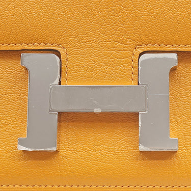 エルメス HERMES コンスタンス3 ミニ ヴェルソ ムタード×ローズアザレ シェーブル ショルダーバッグ シルバー金具 バイカラー