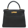エルメス HERMES ケリー28 内縫い ブラック トゴ 2WAYバッグ ゴールド金具 黒 ハンドバッグ ショルダー