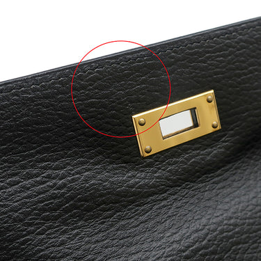 エルメス HERMES ケリー28 内縫い ブラック トゴ 2WAYバッグ ゴールド金具 黒 ハンドバッグ ショルダー