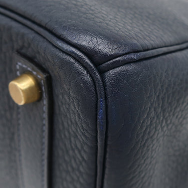 エルメス HERMES オータクロア32 ブルーインディゴ フィヨルド ハンドバッグ ゴールド金具 紺 リカラー有