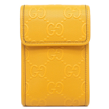 グッチ GUCCI GGエンボス ミニ ショルダーバッグ 625571 イエロー レザー GGエンボスレザー ショルダーバッグ シルバー金具