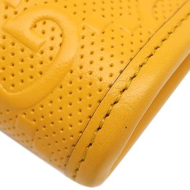 グッチ GUCCI GGエンボス ミニ ショルダーバッグ 625571 イエロー レザー GGエンボスレザー ショルダーバッグ シルバー金具