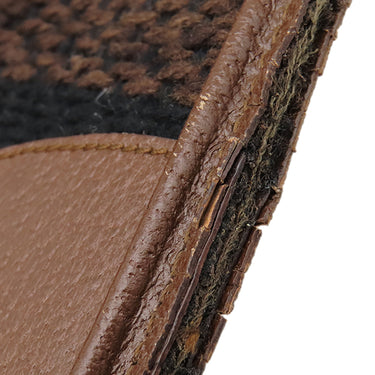 プラダ PRADA トライアングルロゴ ツイード バッグ B11268 MARRONE ツイード レザー ハンドバッグ シルバー金具 茶 黒 ボーダー 三角ロゴ ミニトート