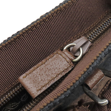 プラダ PRADA トライアングルロゴ ツイード バッグ B11268 MARRONE ツイード レザー ハンドバッグ シルバー金具 茶 黒 ボーダー 三角ロゴ ミニトート