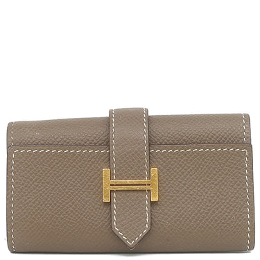 エルメス HERMES ベアン 4連 キーケース エトゥープ ヴォーエプソン キーケース ゴールド金具 グレージュ 4本