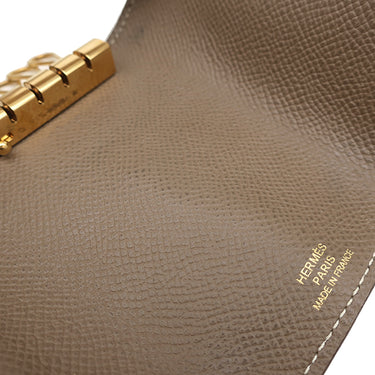 エルメス HERMES ベアン 4連 キーケース エトゥープ ヴォーエプソン キーケース ゴールド金具 グレージュ 4本