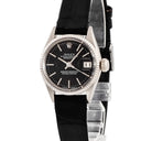 腕時計 ロレックス ROLEX オイスターパーペチュアル デイト 6517 8番台 自動巻き レディース OH済 8番台 K18WG×SS ブラック ヴィンテージ