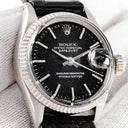 腕時計 ロレックス ROLEX オイスターパーペチュアル デイト 6517 8番台 自動巻き レディース OH済 8番台 K18WG×SS ブラック ヴィンテージ