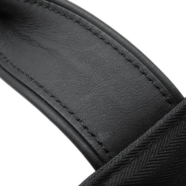エルメス HERMES アカプルコPM ブラック トワルシェブロン レザー ハンドバッグ シルバー金具 黒 トート