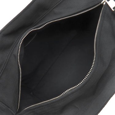 エルメス HERMES アカプルコPM ブラック トワルシェブロン レザー ハンドバッグ シルバー金具 黒 トート