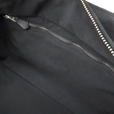 エルメス HERMES アカプルコPM ブラック トワルシェブロン レザー ハンドバッグ シルバー金具 黒 トート