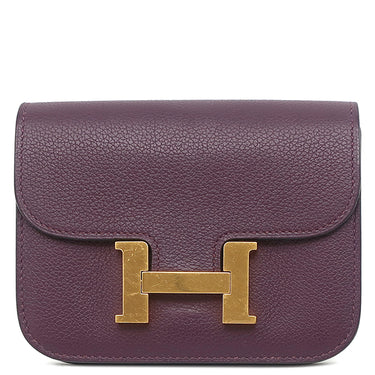 エルメス HERMES コンスタンス スリム ヴェルソ ウォレット カシス×ブルーロイヤル エバーカラー 二つ折り財布 ゴールド金具