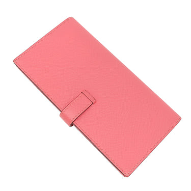 エルメス HERMES ベアンスフレ ローズアザレ ヴォーエプソン 長財布 シルバー金具 ピンク