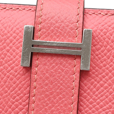 エルメス HERMES ベアンスフレ ローズアザレ ヴォーエプソン 長財布 シルバー金具 ピンク