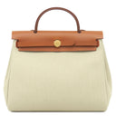 エルメス HERMES エールバッグジップPM 31 ベージュ×ゴールド トワルアッシュ ヴァッシュハンター 2WAYバッグ ゴールド金具 茶 トワルH