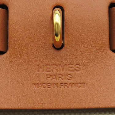 エルメス HERMES エールバッグジップPM 31 ベージュ×ゴールド トワルアッシュ ヴァッシュハンター 2WAYバッグ ゴールド金具 茶 トワルH