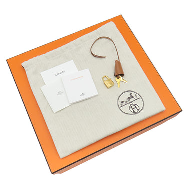 エルメス HERMES エールバッグジップPM 31 ベージュ×ゴールド トワルアッシュ ヴァッシュハンター 2WAYバッグ ゴールド金具 茶 トワルH