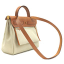 エルメス HERMES エールバッグジップPM 31 ベージュ×ゴールド トワルアッシュ ヴァッシュハンター 2WAYバッグ ゴールド金具 茶 トワルH