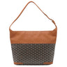 ゴヤール GOYARD グレナディン ブラウン×ブラック PVCコーティングキャンバス レザー ショルダーバッグ シルバー金具 ヘリンボーン 杉綾模様 ワンショルダー