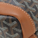 ゴヤール GOYARD グレナディン ブラウン×ブラック PVCコーティングキャンバス レザー ショルダーバッグ シルバー金具 ヘリンボーン 杉綾模様 ワンショルダー
