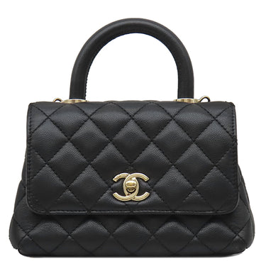 シャネル CHANEL ココハンドル XXS AS2215 ブラック キャビアスキン 2WAYバッグ シャンパンゴールド金具 トップハンドル