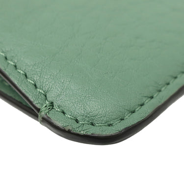 フェンディ FENDI 8AP161 グリーン レザー カードケース シルバー金具 フラグメントケース コインケース