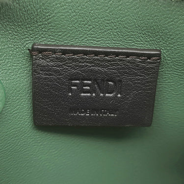 フェンディ FENDI 8AP161 グリーン レザー カードケース シルバー金具 フラグメントケース コインケース