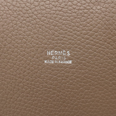 エルメス HERMES マンジョワール GM エトゥープ トリヨンクレマンス ハンドバッグ シルバー金具 グレージュ