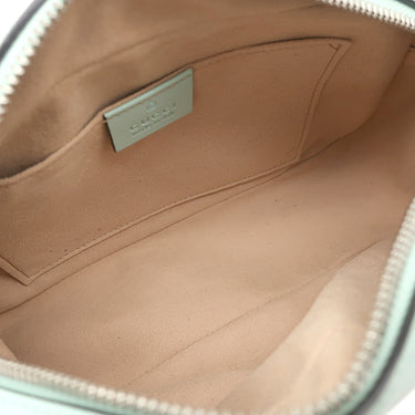 グッチ GUCCI GGマーモント チェーンショルダー 447632 グリーン レザー ショルダーバッグ シルバー金具 レインボー