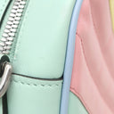 グッチ GUCCI GGマーモント チェーンショルダー 447632 グリーン レザー ショルダーバッグ シルバー金具 レインボー
