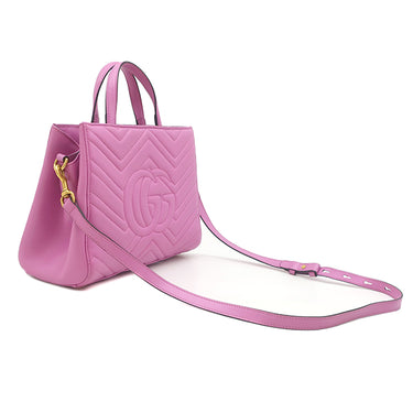グッチ GUCCI GGマーモント トップハンドルバッグ 448054 CANDY MOUS レザー 2WAYバッグ ヴィンテージ金具 ハンドバッグ ショルダー トート