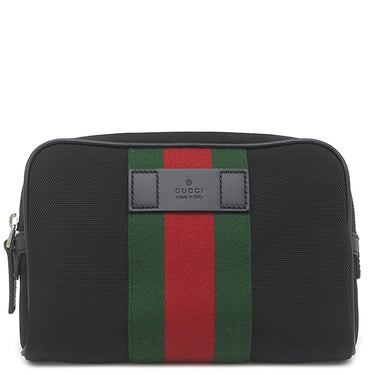 グッチ GUCCI シェリーライン ボディバッグ 630919 ブラック キャンバス ボディバッグ ヴィンテージ金具 ウエストバッグ ウェビングライン