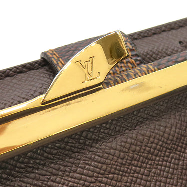 ルイヴィトン LOUIS VUITTON ポルト モネ ビエ ヴィエノワ N61664 ダミエエベヌ ダミエキャンバス 二つ折り財布 ゴールド金具 コンパクトウォレット 茶