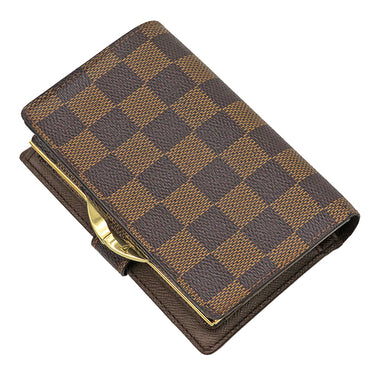 ルイヴィトン LOUIS VUITTON ポルト モネ ビエ ヴィエノワ N61664 ダミエエベヌ ダミエキャンバス 二つ折り財布 ゴールド金具 コンパクトウォレット 茶