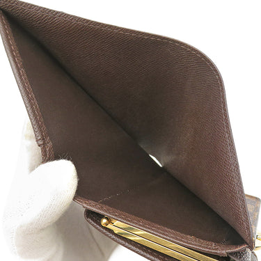 ルイヴィトン LOUIS VUITTON ポルト モネ ビエ ヴィエノワ N61664 ダミエエベヌ ダミエキャンバス 二つ折り財布 ゴールド金具 コンパクトウォレット 茶