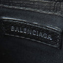 バレンシアガ BALENCIAGA ショッピング フォンホルダー 593826 ブラック レザー ショルダーバッグ シルバー金具 黒