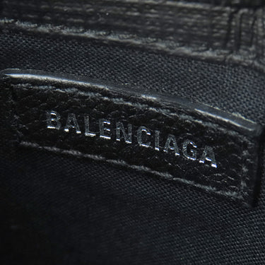 バレンシアガ BALENCIAGA ショッピング フォンホルダー 593826 ブラック レザー ショルダーバッグ シルバー金具 黒